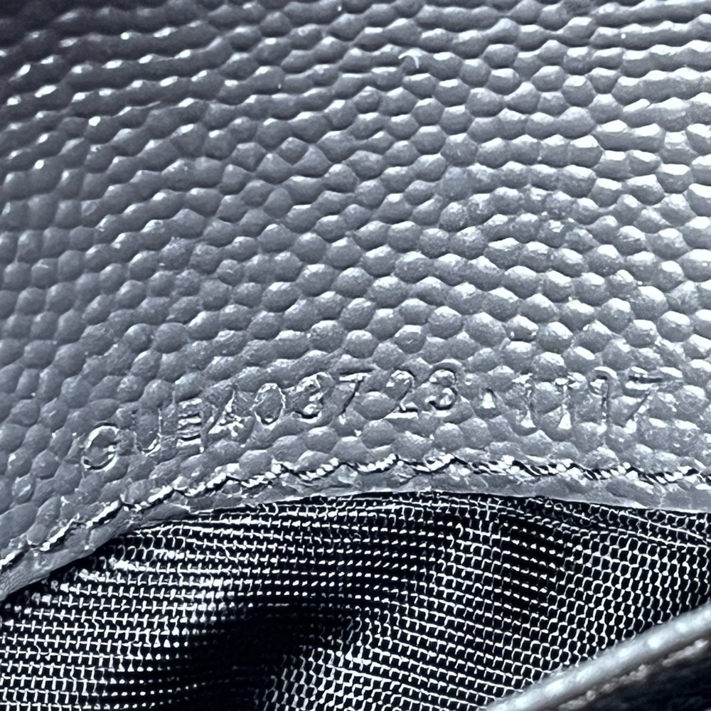 Saint Laurent Grey Pebbled Leather Compact Wallet with White Trim - Picture 10 of 10